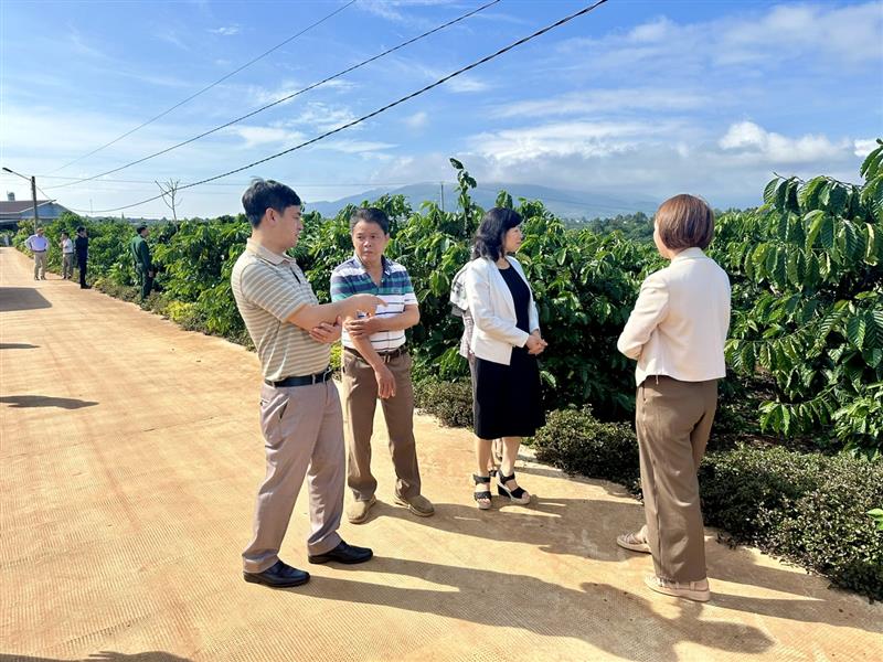 Đoàn công tác tham quan mô hình thôn kiểu mẫu Tân Lạc 3.