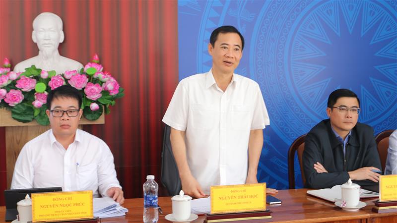 Đồng chí Nguyễn Thái Học - Quyền Bí thư Tỉnh ủy phát biểu tại buổi tiếp công dân.