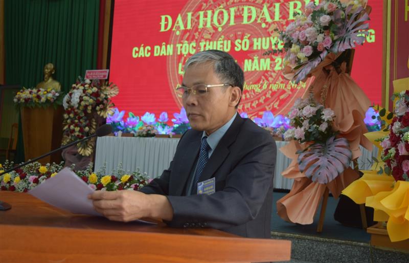 Đồng chí Nguyễn Văn Cường - Chủ tịch UBND huyện Đức Trọng, phát biểu khai mạc Đại hội.