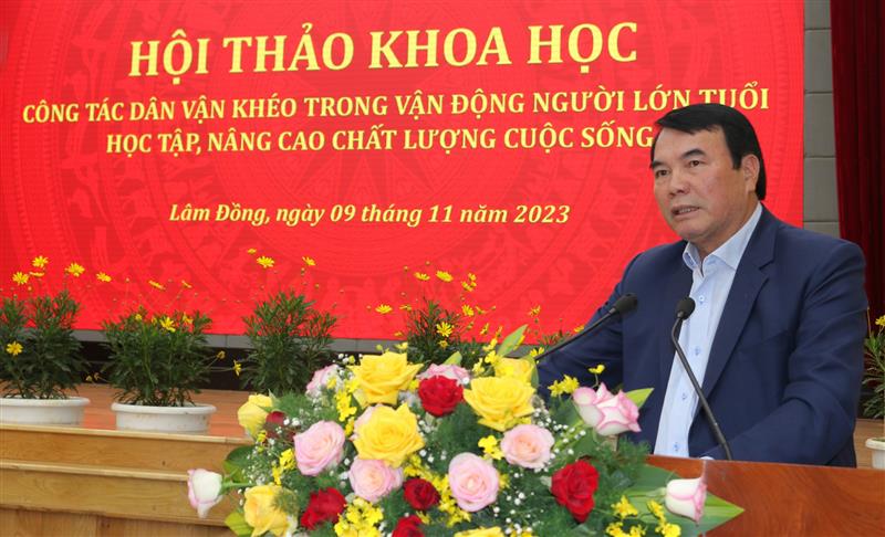 Phó Chủ tịch UBND tỉnh Phạm S phát biểu tại hội thảo.