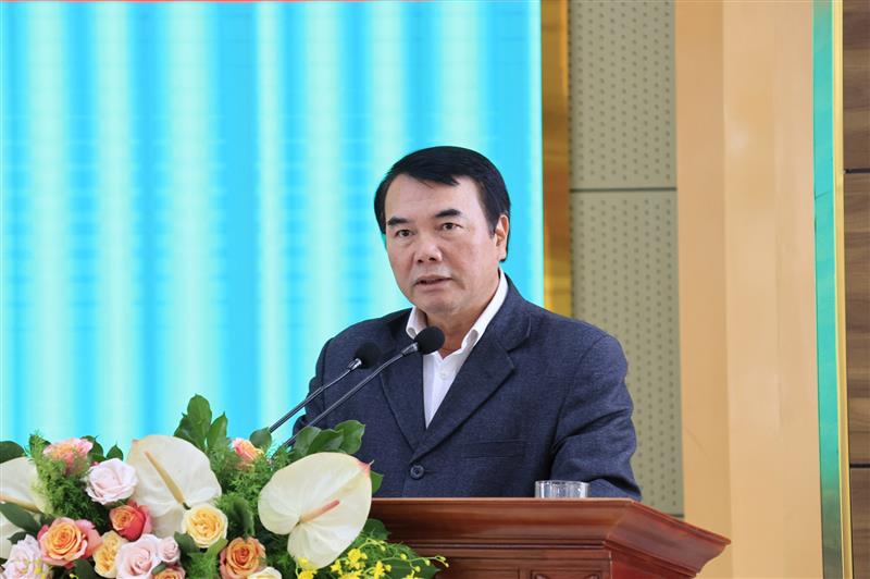 Phó Chủ tịch UBND tỉnh Lâm Đồng Phạm S - Trưởng Ban Chỉ đạo về nhân quyền của tỉnh phát biểu chỉ đạo tại hội nghị.