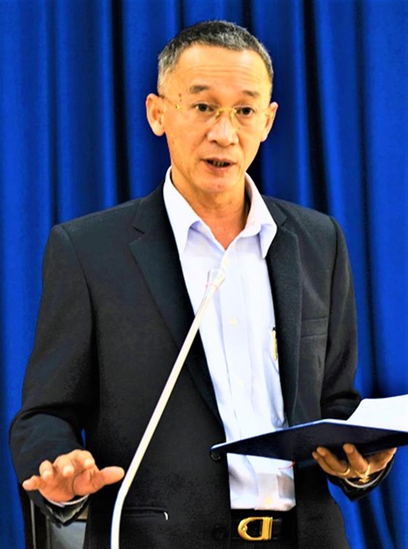 Đồng chí Trần Văn Hiệp - Chủ tịch UBND tỉnh Lâm Đồng phát biểu kết luận cuộc họp.