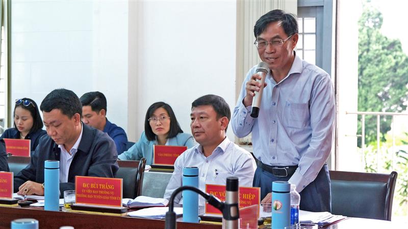 Đồng chí Võ Ngọc Hiệp - Phó Chủ tịch UBND tỉnh phát biểu tại buổi làm việc.