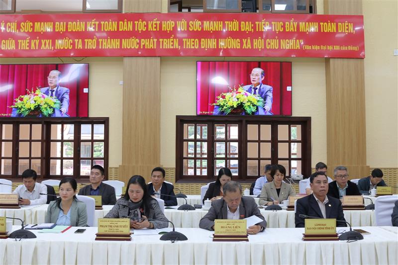 Các đại biểu tham dự hội nghị tại điểm cầu tỉnh Lâm Đồng.