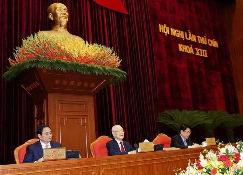 Tổng Bí thư Nguyễn Phú Trọng chủ trì và phát biểu khai mạc Hội nghị lần thứ Chín khóa XIII.