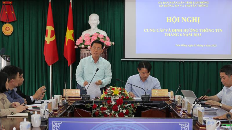 Phó Trưởng ban Thường trực Ban Tuyên giáo Tỉnh ủy Lâm Đồng Trần Trung Hiếu định hướng công tác tuyên truyền tháng 6/2023.
