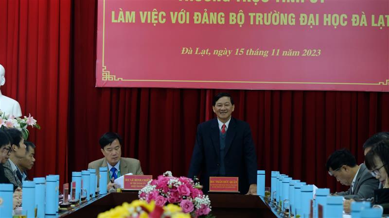 Đồng chí Trần Đức Quận - Ủy viên Ban Chấp hành Trung ương Đảng, Bí Thư tỉnh ủy, Chủ tịch HĐND tỉnh kết luận buổi làm việc.