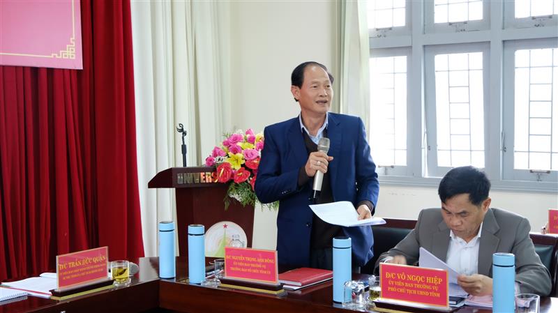 Đồng chí Nguyễn Trọng Ánh Đông - Trưởng Ban Tổ chức Tỉnh ủy phát biểu tại buổi làm việc.