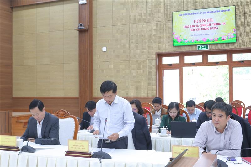 Giám đốc Sở Thông tin và Truyền thông Huỳnh Minh Hải thông tin tình hình hoạt động báo chí tháng 5/2024.
