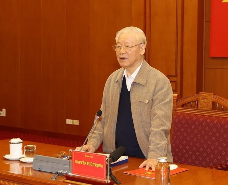 Tổng Bí thư Nguyễn Phú Trọng phát biểu Kết luận Phiên họp.