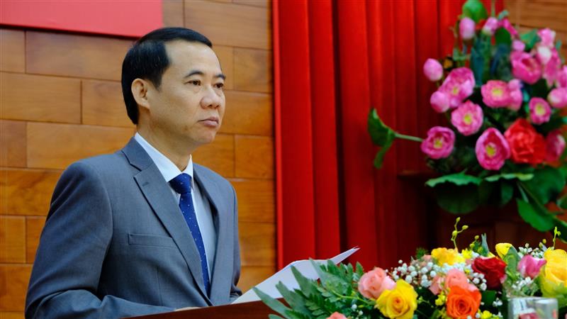 Đồng chí Nguyễn Thái Học - Quyền Bí thư Tỉnh ủy Lâm Đồng phát biểu nhận nhiệm vụ.