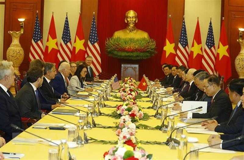Tổng Bí thư Nguyễn Phú Trọng hội đàm với Tổng thống Hoa Kỳ Joe Biden.