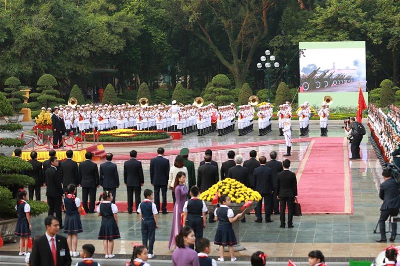 Quang cảnh Lễ đón Tổng Bí thư, Chủ tịch nước Trung Quốc Tập Cận Bình. Ảnh: Hải Nguyễn 