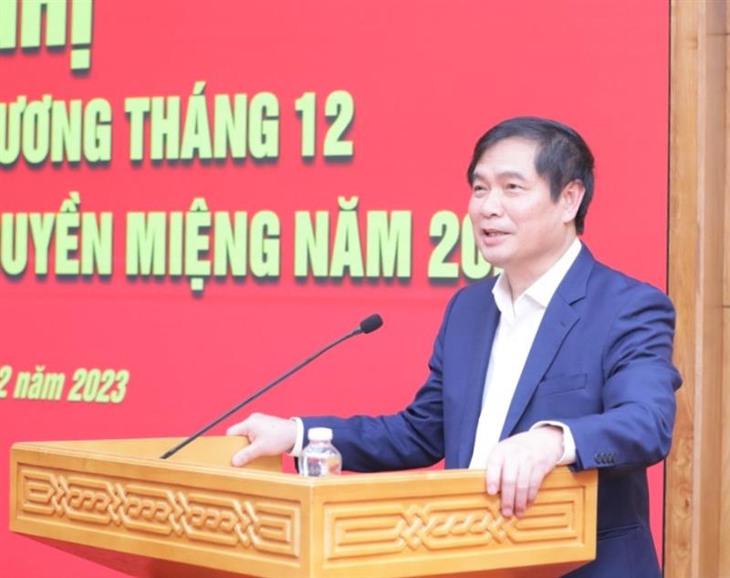 Phó trưởng ban Tuyên giáo Trung ương Phan Xuân Thủy phát biểu kết luận hội nghị. (Ảnh: TA)