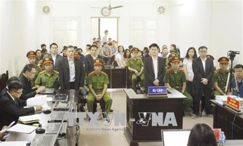 Ngày 5-4-2018, Tòa án nhân dân TP Hà Nội mở phiên tòa xét xử Nguyễn Văn Đài và 5 bị cáo tội hoạt động lật đổ chính quyền nhân dân. Ảnh: TTXVN