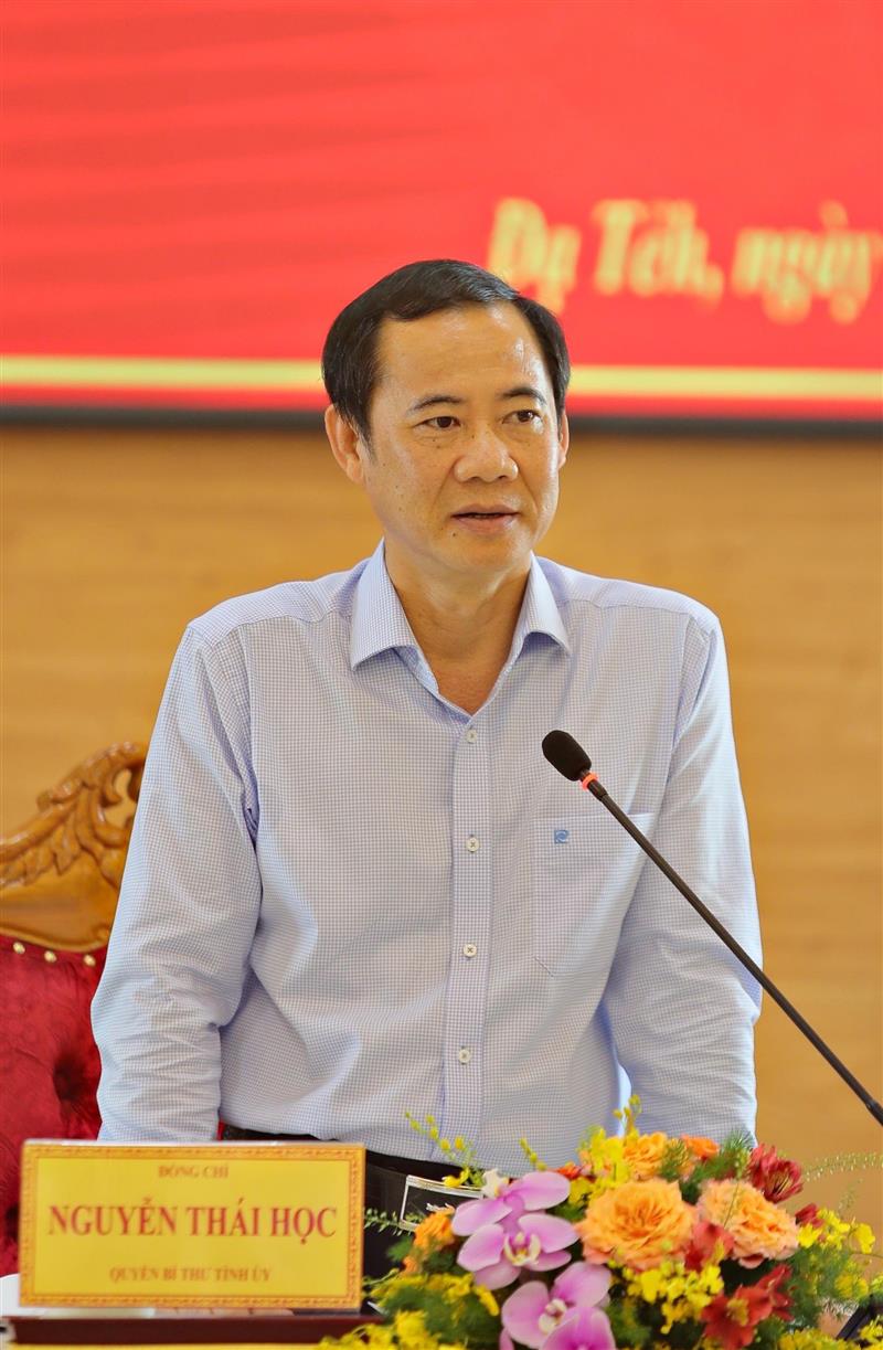 Đồng chí Nguyễn Thái Học phát biểu kết luận tại buổi làm việc.