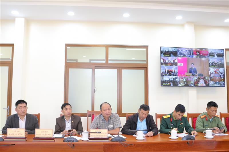 Các đại biểu tham dự hội nghị tại điểm cầu Lâm Đồng.