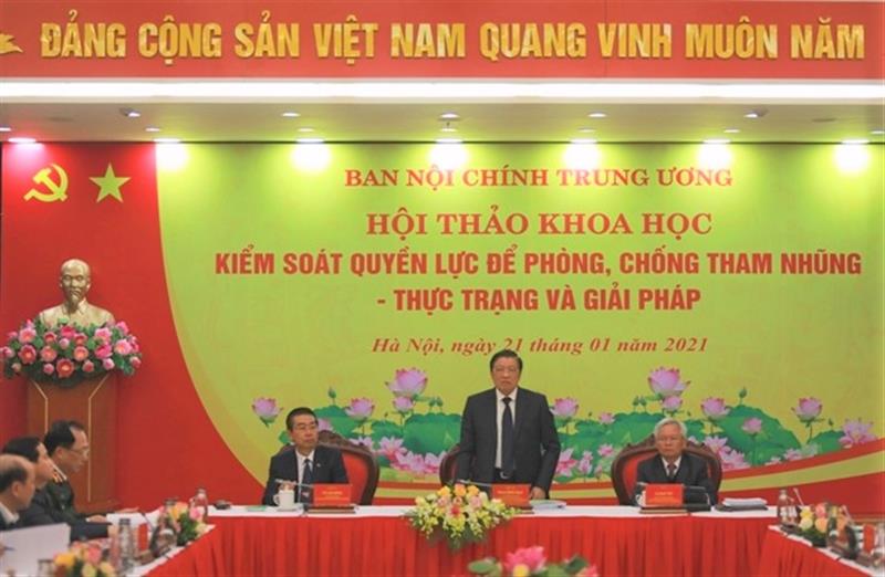 Hội thảo khoa học Kiểm soát quyền lực để phòng, chống tham nhũng - Thực trạng và giải pháp diễn ra sáng 21/1/2021, tại Hà Nội