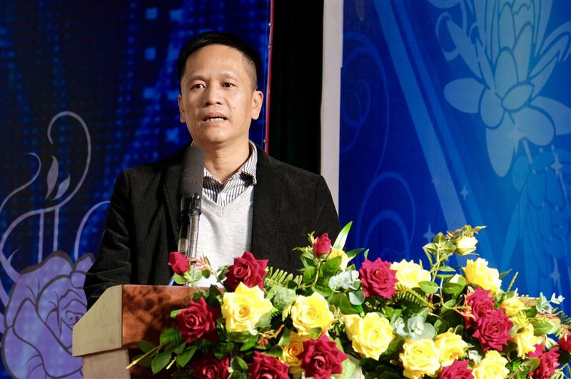 Đồng chí Nguyễn Hồng Hải - Thư ký Toà soạn Báo Lâm Đồng phát biểu tại Hội nghị.