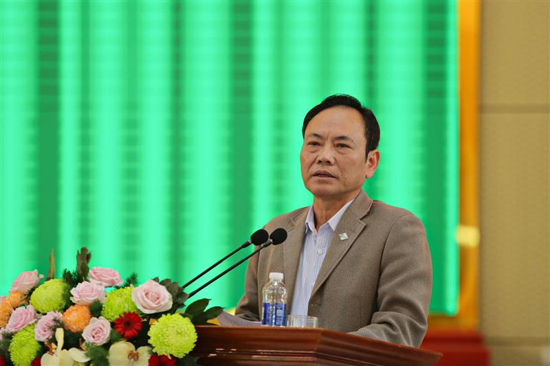 Đồng chí Nguyễn Văn Yên - Ủy viên Ban Thường vụ Tỉnh ủy, Trưởng Ban Nội chính Tỉnh ủy phát biểu về hiệu quả phối hợp giữa Ban Nội chính và Công an tỉnh.