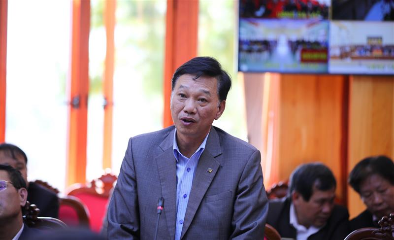 Giám đốc Sở Xây dựng Lâm Đồng Lê Quang Trung báo cáo hoạt động của ngành xây dựng.
