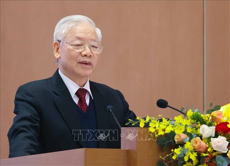 Tổng Bí thư, Chủ tịch nước Nguyễn Phú Trọng phát biểu. Ảnh: Thống Nhất/TTXVN